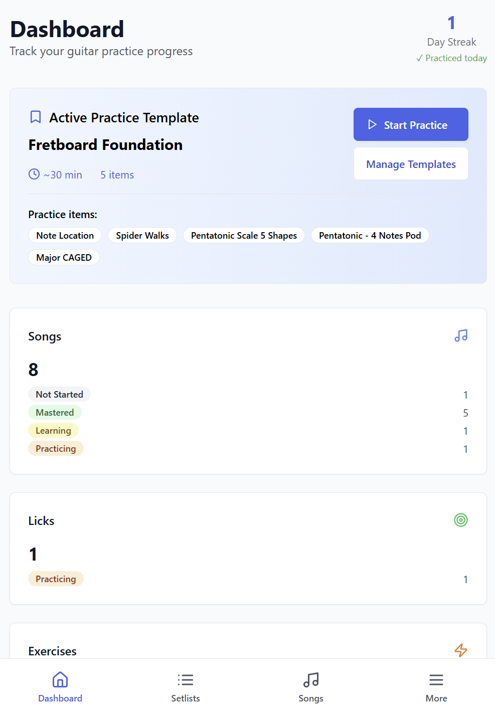 CabinJam Mobile Dashboard Screenshot